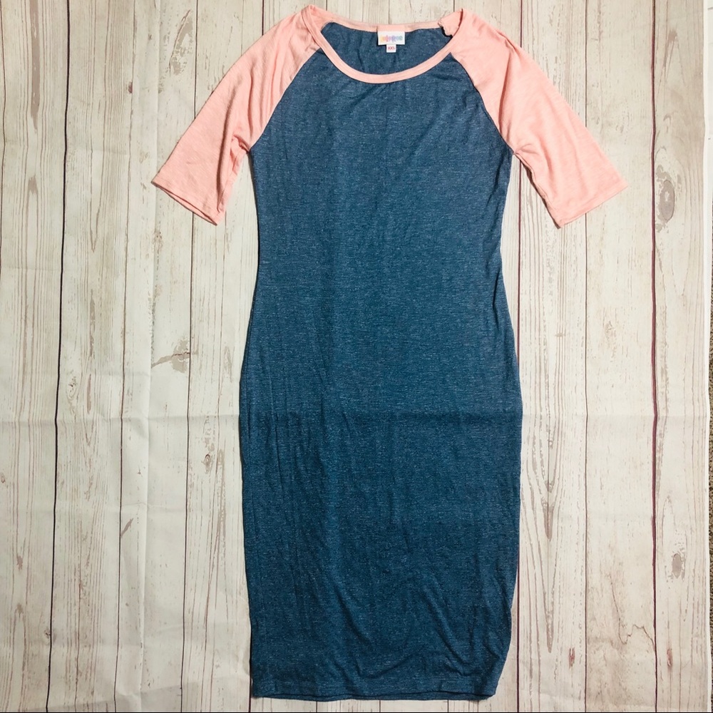 LuLaRoe Julia Baseball Tshirt Bodycon Dress